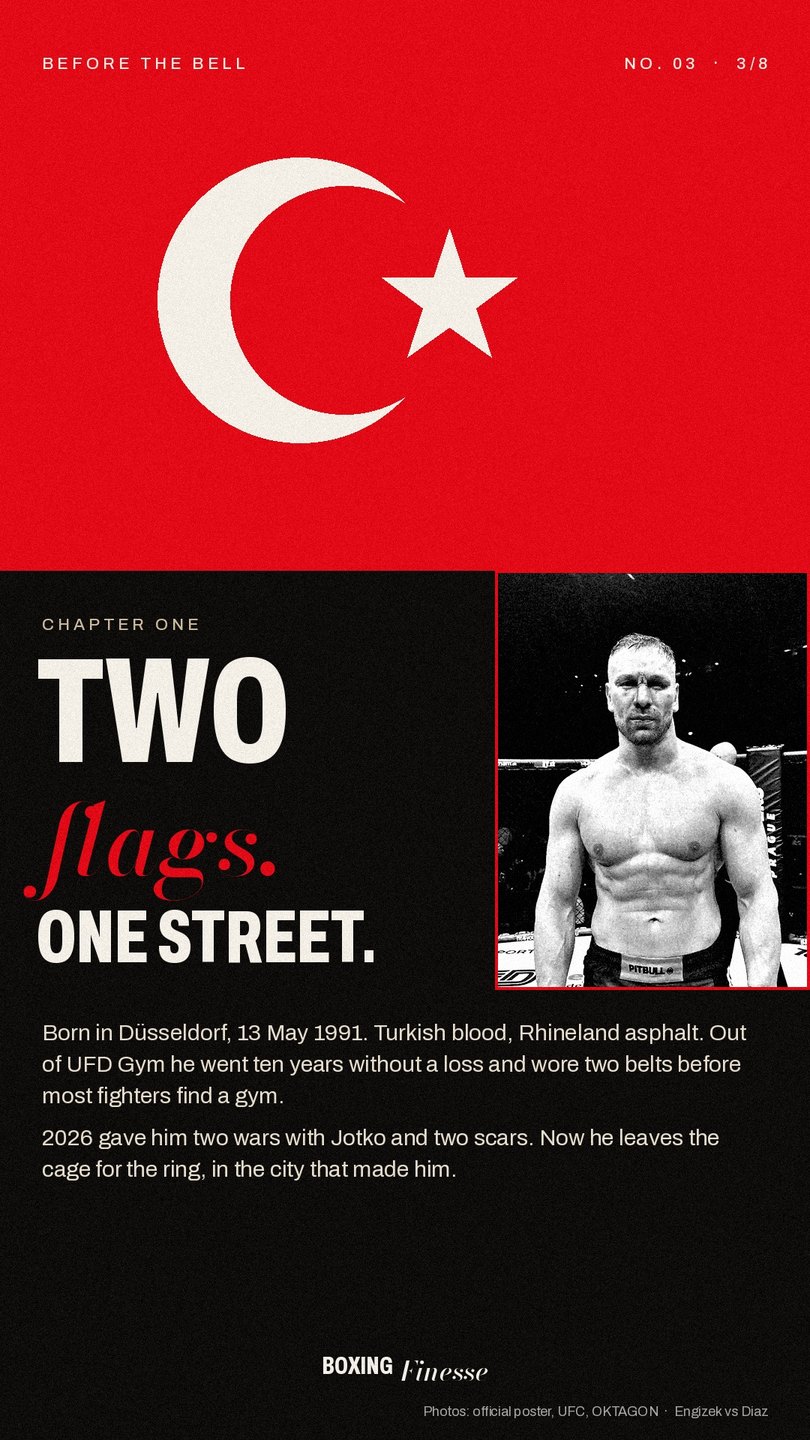 Two flags, one street: the Turkish crescent and star over a portrait of Kerim Engizek, born in Düsseldorf in 1991